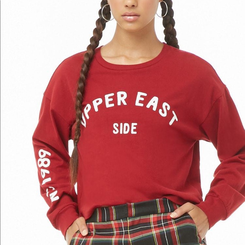 Forever21 Upper East Side Red Sweatshirt
